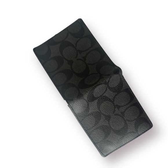 Coach Wallet Slim Billfold in Signature Charcoal Black - Picture 2 of 10